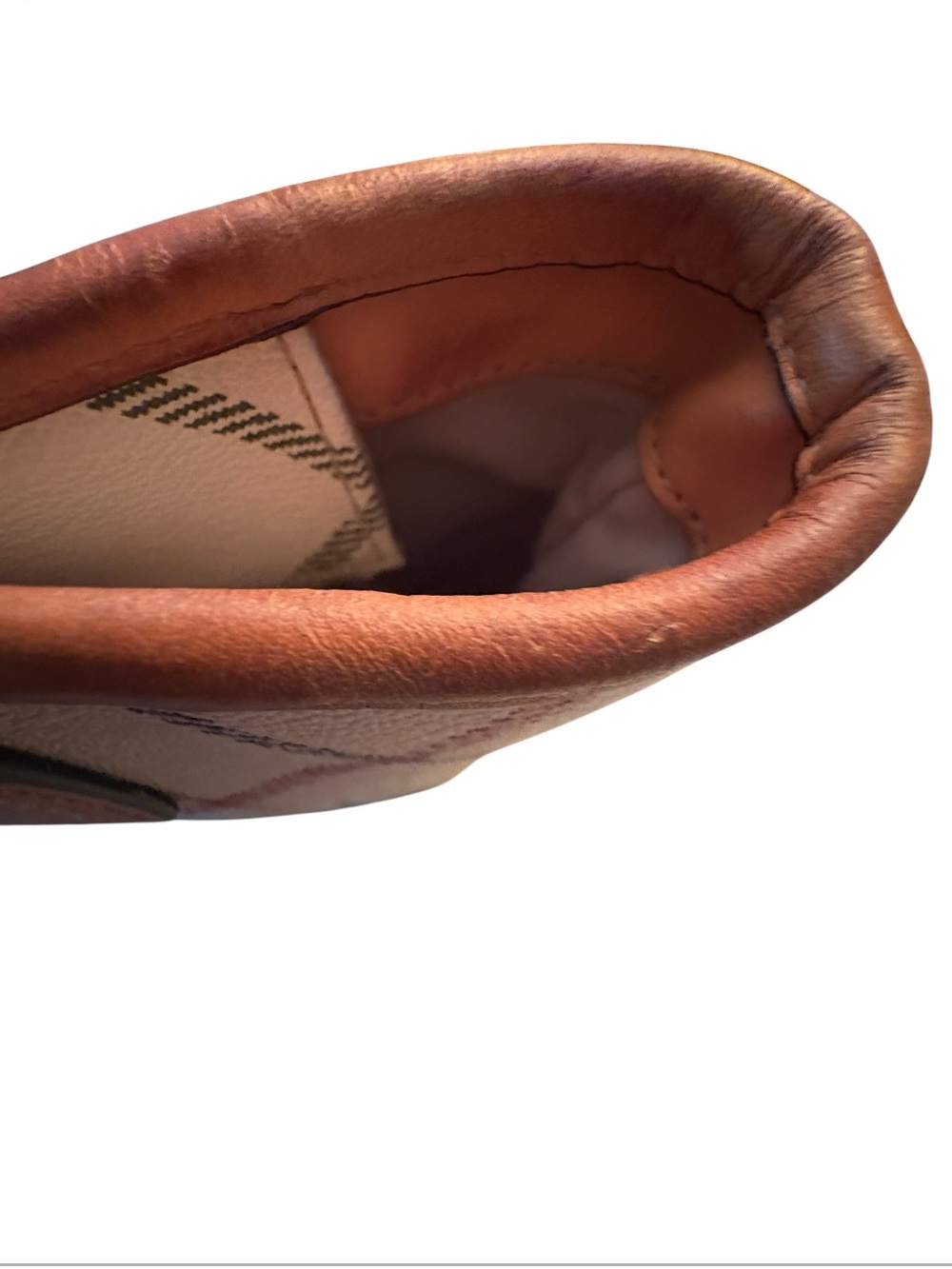 Coach Peyton Tattersall Leather Beige Plaid Pattered Logo Tote F21863 - Picture 9 of 14
